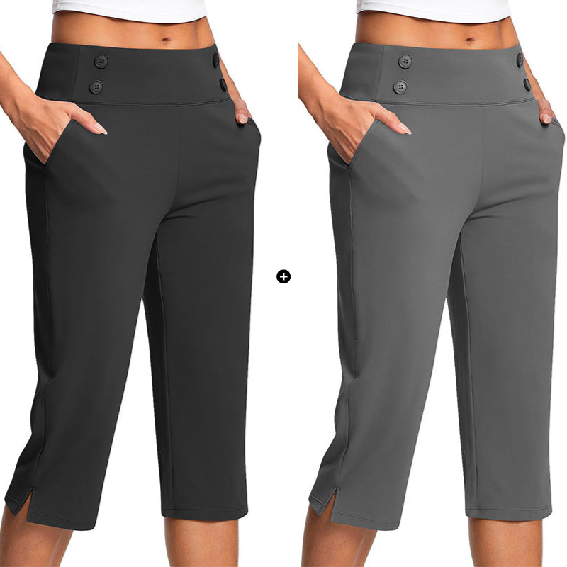 🧘‍♀️ 50% RABATT NU!✨ Eleganta Yogabyxor med Formande Effekt – Magstöd & Djupa Fickor – Träning & Lifestyle 🔥