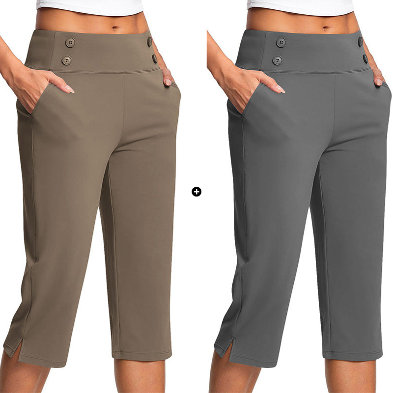 🧘‍♀️ 50% RABATT NU!✨ Eleganta Yogabyxor med Formande Effekt – Magstöd & Djupa Fickor – Träning & Lifestyle 🔥