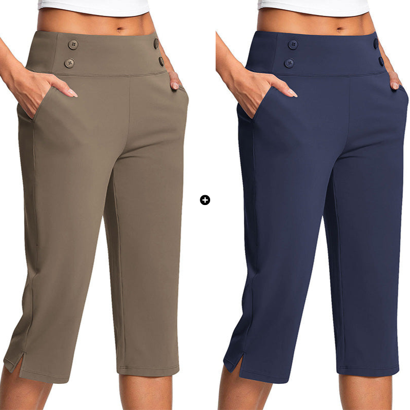 🧘‍♀️ 50% RABATT NU!✨ Eleganta Yogabyxor med Formande Effekt – Magstöd & Djupa Fickor – Träning & Lifestyle 🔥