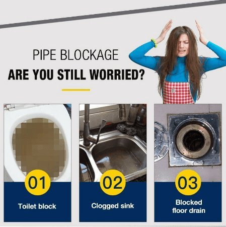 🚿 Enkelt Avloppsrengöring 🦠❌ - Effektiv Blockeringslösning, 99,9% Bakteriedödande & Korrosionsfri 🛡️