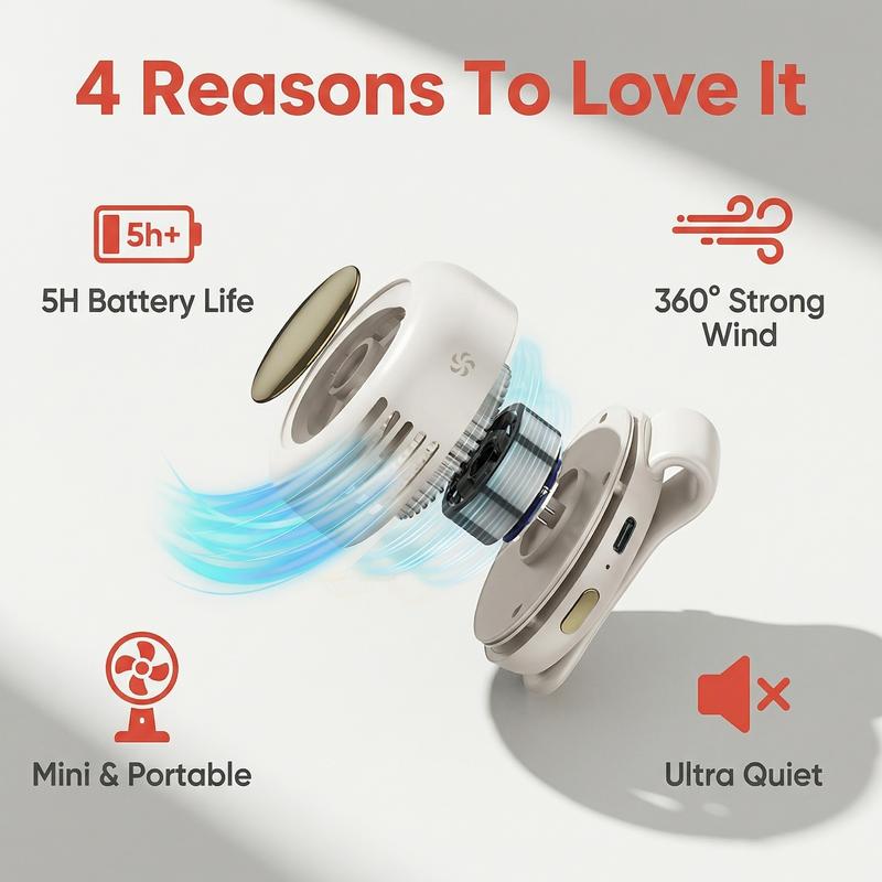 🌬️ 50% RABATT NU!🔋 Ny 2026 Bladeless Nackfläkt – 360° Rotation & Ultra-Tyst – Bärbar Sommarkylning ☀️