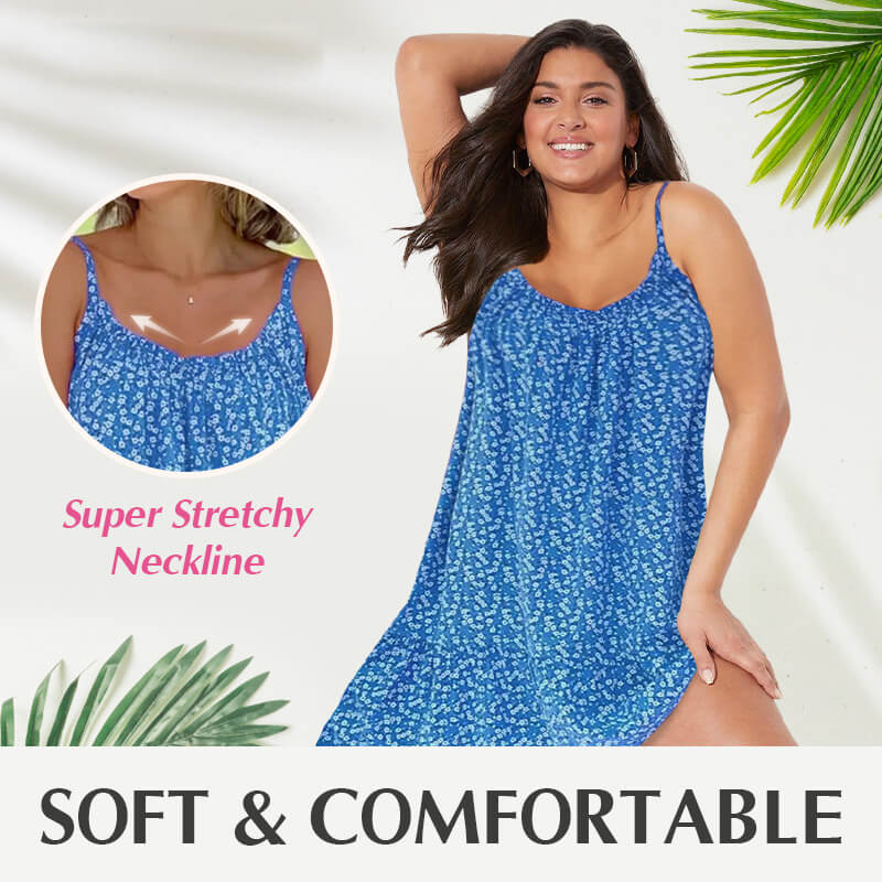 👗 50% RABATT NU! 🌸 Blommig Linneklänning med Smala Axelband – Lätt & Andningsbar för Romantisk Sommarkänsla ☀️