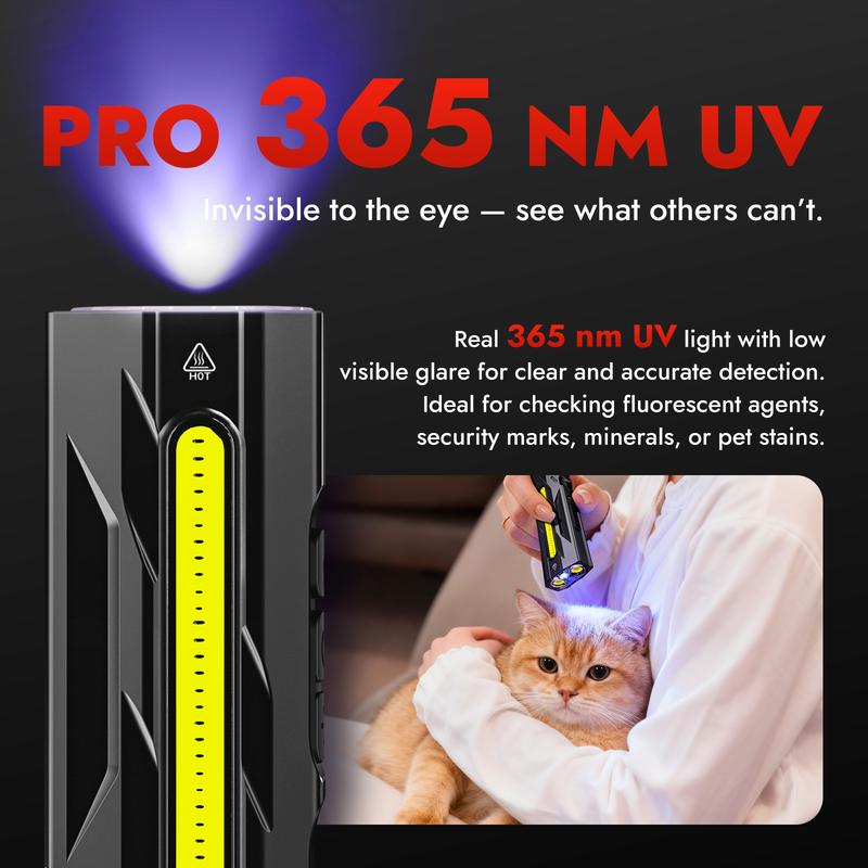 🔦 50 % RABATT 🧲 Magnetisk LED-arbetslampa – 1500 lumen, UV-ljus & röd laser – perfekt för verkstad, camping & nödsituationer ⚡