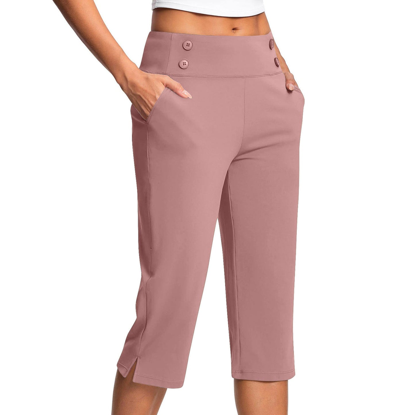 🧘‍♀️ 50% RABATT NU!✨ Eleganta Yogabyxor med Formande Effekt – Magstöd & Djupa Fickor – Träning & Lifestyle 🔥