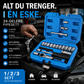 🔧 50 % RABATT NÅ! 🛠️ Kärna sperrnøkkel- og pipenøkkelsett, 29 deler – CR-V-stål, allsidige bits og bærbart etui – perfekt til reparasjoner i hjemmet, på bilen og til gjør-det-selv-prosjekter 🚗