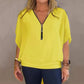 ⏰Limiterad tid 50% rabatt på försäljning🌸Dam Chiffon Zip Neck Casual Top (begränsad upplaga)