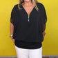⏰Limiterad tid 50% rabatt på försäljning🌸Dam Chiffon Zip Neck Casual Top (begränsad upplaga)