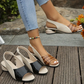 🔥Women's Peep Toe Low Block Heel Sandals