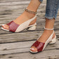 🔥Women's Peep Toe Low Block Heel Sandals