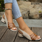 🔥Women's Peep Toe Low Block Heel Sandals