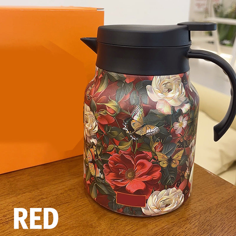 🍵1000 ml vakuumisolerad tekanna med sil