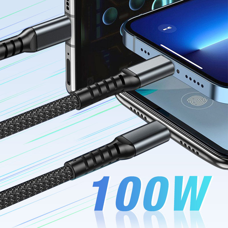⏰2025 ny stil✨100w supersnabb laddning, transparent tre-i-ett-datakabel