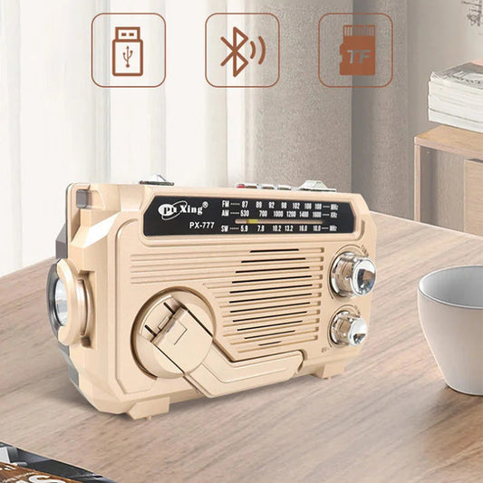 📢📢50 % RABATT!!!⏰Bærbar multifunksjonsradio med håndsveiv og lommelykt