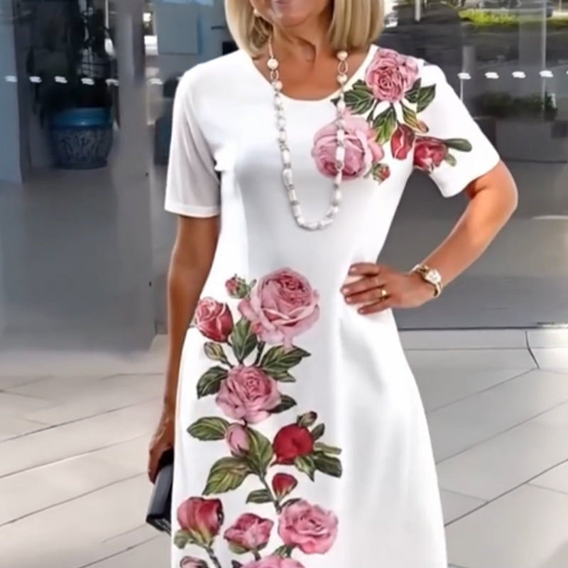 🔥2025 Ny 50% rabatt Hot Sale🔥2025 Ny Rose Bloom kortärmad klänning