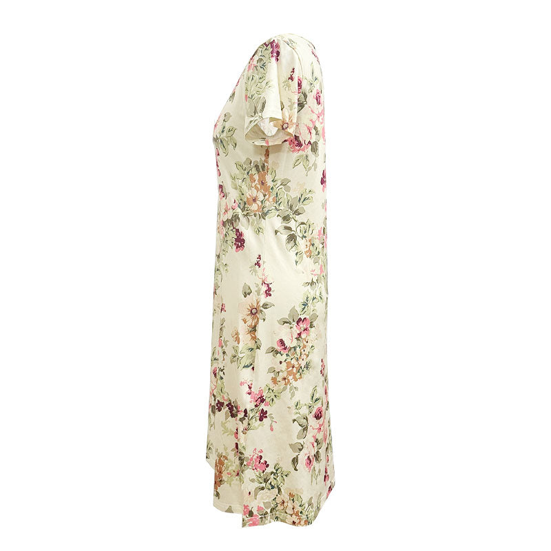 【S-2XL】🎀Eleganta damklänningar med rund halsringning och blommönster