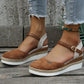 Dam Sandaler med Slutet Tå, Plattformsula, Kilklack & Spänne