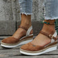 Dam Sandaler med Slutet Tå, Plattformsula, Kilklack & Spänne