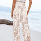 Women’s Casual Printed Wide-Leg Pants with Pockets