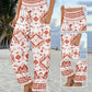 Women’s Casual Printed Wide-Leg Pants with Pockets