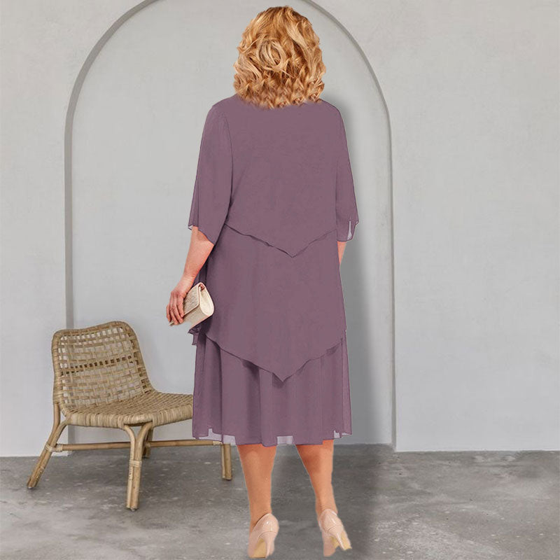 👗Begränsad tid 50% rabatt🥰Midiklänning i stor storlek i flera lager