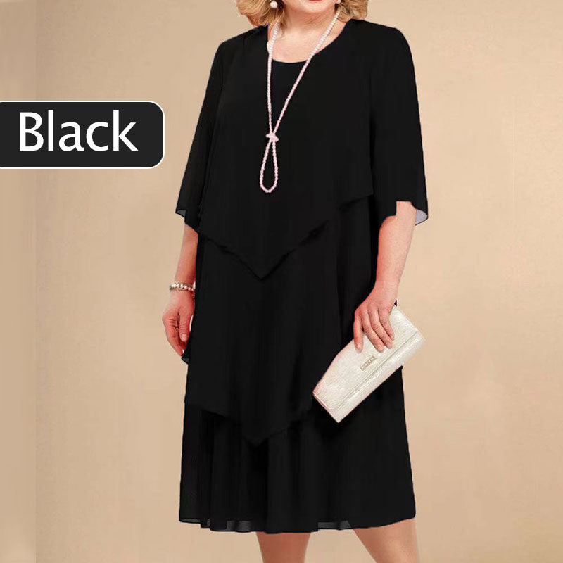 👗Begränsad tid 50% rabatt🥰Midiklänning i stor storlek i flera lager