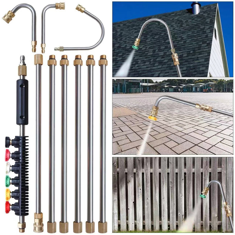 🏡【PROFFS-TVÄTT】4000 PSI Teleskopisk Högtrycksstav ✨ 3-i-1 Rengöring för Hela Huset – Utan Stege!