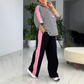 🌸 Randig topp och byxor för dam (tvådelat set)