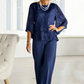 💝Elegant damtopp i chiffong med vida ben och byxor