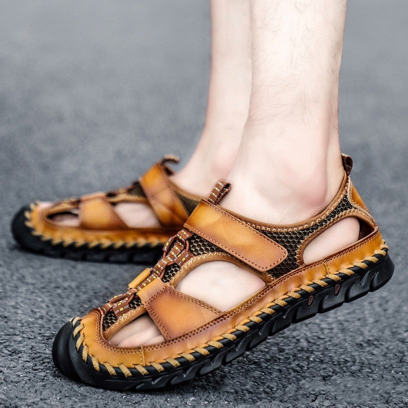 ⏳Tidsbegränsat erbjudande⌛Andasbara herrsandaler i stickat konstläder👣