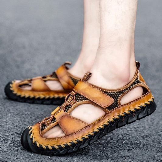 ⏳Tidsbegränsat erbjudande⌛Andasbara herrsandaler i stickat konstläder👣