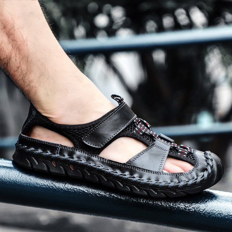 ⏳Tidsbegränsat erbjudande⌛Andasbara herrsandaler i stickat konstläder👣