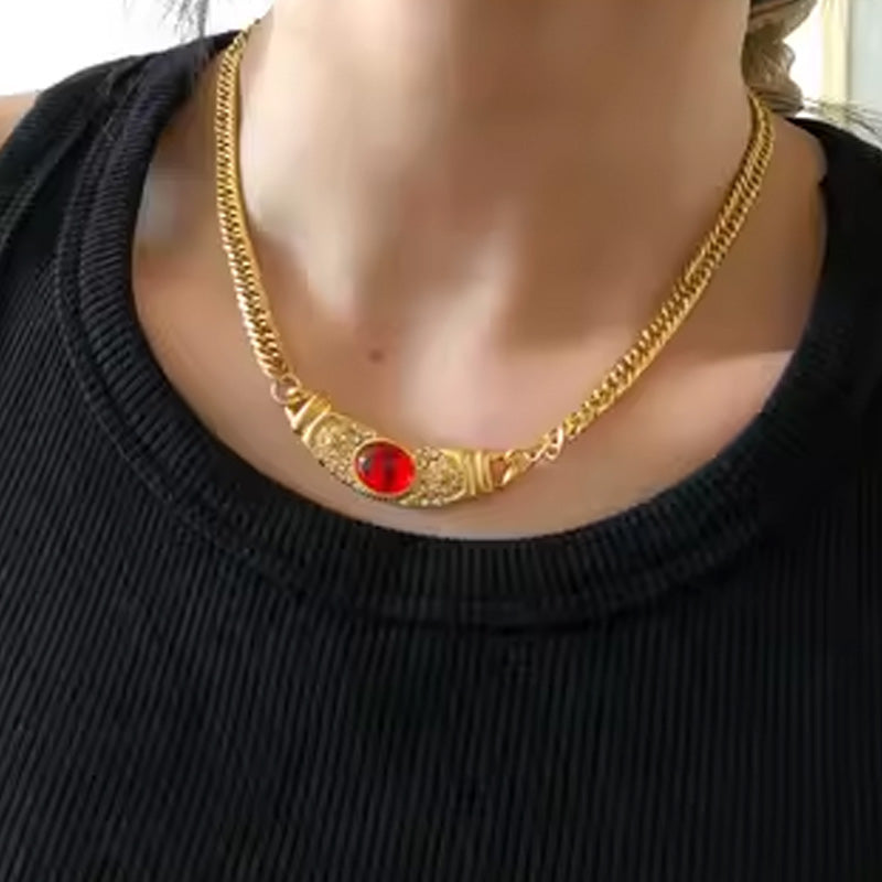 💥Shiny Zircon Pendant Necklace in Stainless Steel