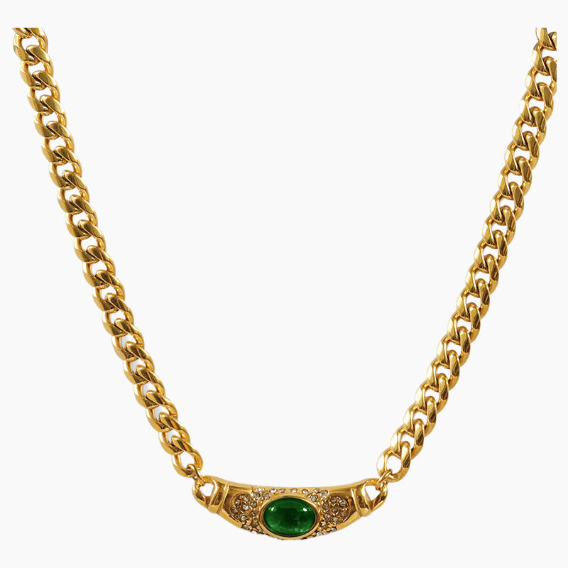 💥Shiny Zircon Pendant Necklace in Stainless Steel