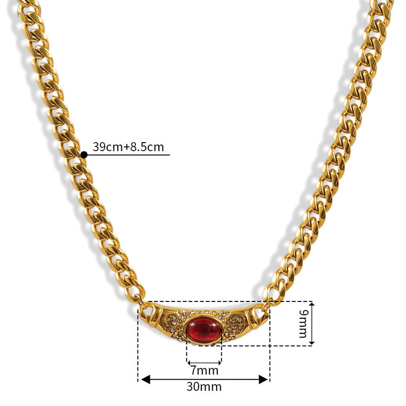 💥Shiny Zircon Pendant Necklace in Stainless Steel