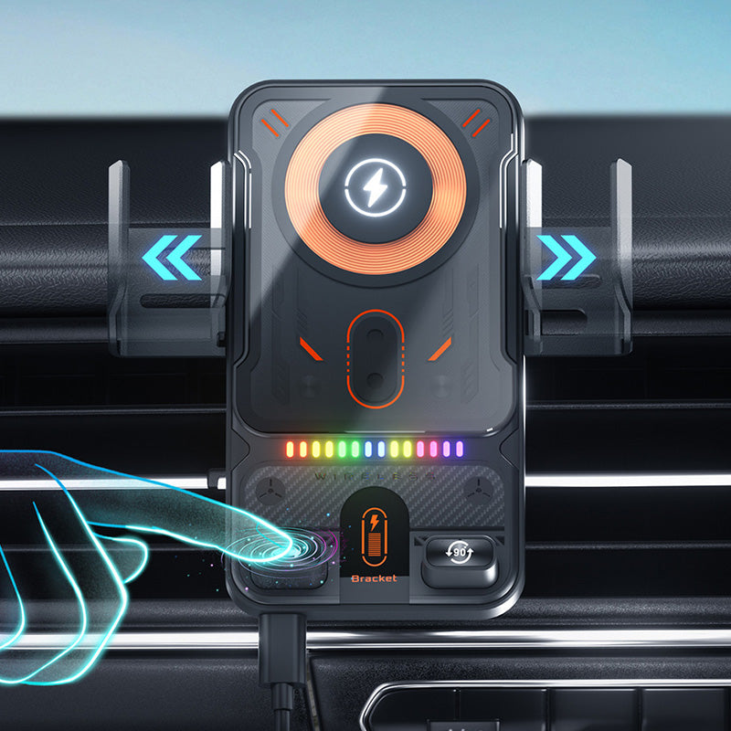 🚗65% RABATT NU! 📱 2-i-1-telefonhållare och trådlös laddare för bilen – 360° rotation, starkt grepp och snabb laddning 🔋