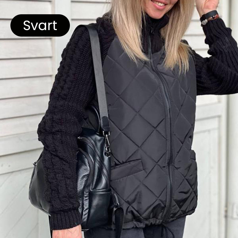 Två artiklar med gratis leverans! 🚚 Stickad Patchwork Puffig Jacka för Kvinnor