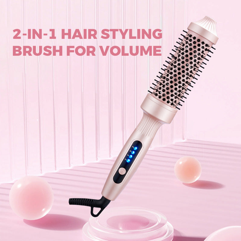 💇‍♀️✨2-i-1 Volymkam🌟Joniskt Material med Anti-Statiska Tänder för Omedelbar Lift & Volym i Ett Steg🌀