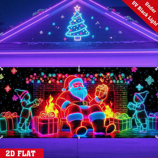 🎄 50% RABATT! ✨ UV-Fluorescerande Julbanderoll - Magisk Ljusreaktion med 2 Lägen (Blinkande/Glittrande) för Festlig Dekoration 🚗✨