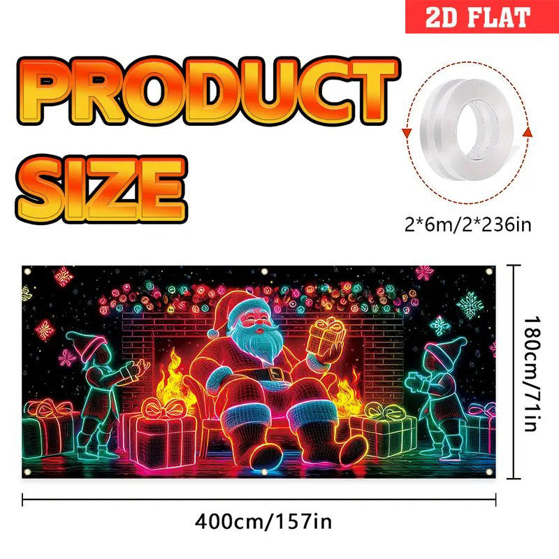 🎄 50% RABATT! ✨ UV-Fluorescerande Julbanderoll - Magisk Ljusreaktion med 2 Lägen (Blinkande/Glittrande) för Festlig Dekoration 🚗✨
