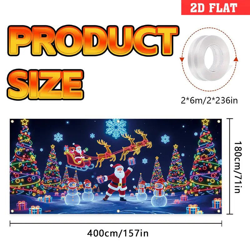 🎄 50% RABATT! ✨ UV-Fluorescerande Julbanderoll - Magisk Ljusreaktion med 2 Lägen (Blinkande/Glittrande) för Festlig Dekoration 🚗✨
