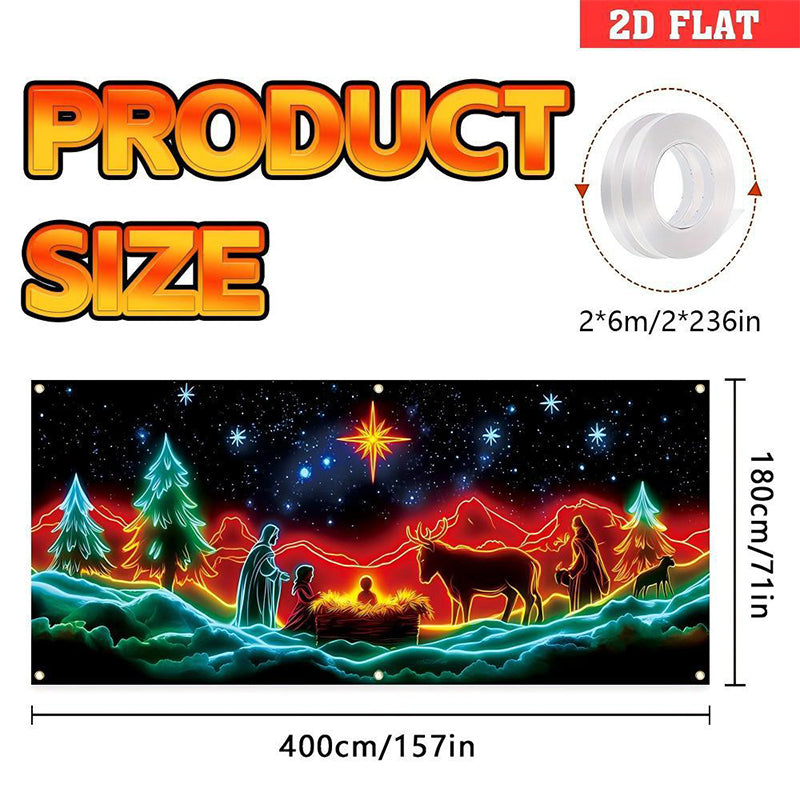 🎄 50% RABATT! ✨ UV-Fluorescerande Julbanderoll - Magisk Ljusreaktion med 2 Lägen (Blinkande/Glittrande) för Festlig Dekoration 🚗✨