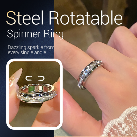 💍 60% RABATT! ✨ ROTERANDE TITANRING - Zirkoniumkristall och antistressdesign, justerbar och lätt, elegant present till honom/henne 🌟🛒