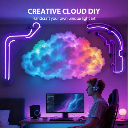 ⏳ Tidsbegränsad 49 % rabatt⏰ DIY USB-driven Thundercloud LED-ljusdekor🌈☁️
