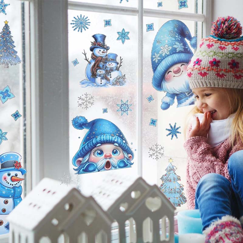✨ Jultema Glittrande Fönsterdekaler 9 ST