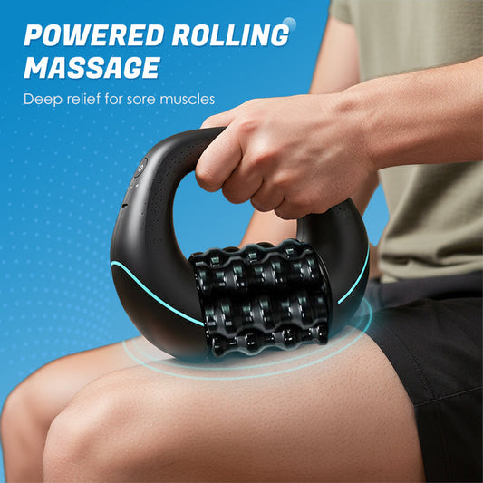 💪 50% RABATT! 🔋 Elektrisk Handhållen Massagerulle – Djupt Knådande, Justerbar Intensitet & Perfekt För Muskelavslappning & Återhämtning 🏋️‍♂️