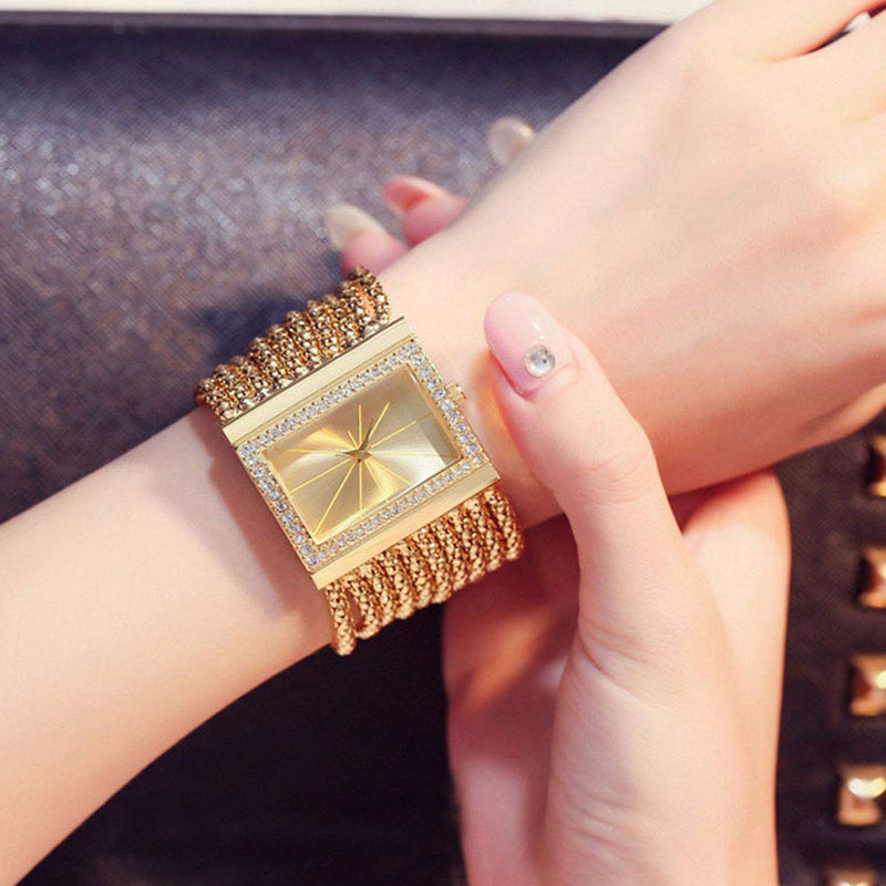 🎄🎁Julspecial: 50 % rabatt💥Damklocka med strass och quartzverk