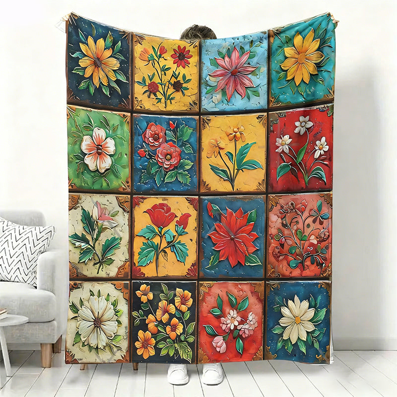 🔥⏰ Begränsad tid 52% rabatt!! 🔥Mysig och mjuk flanellfilt med blommönster
