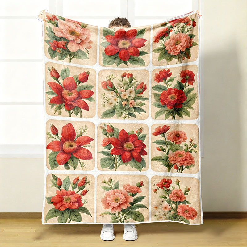 🔥⏰ Begränsad tid 52% rabatt!! 🔥Mysig och mjuk flanellfilt med blommönster