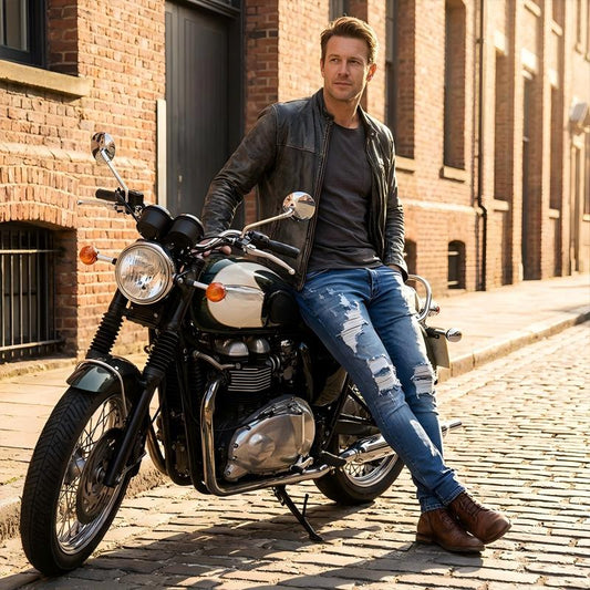 👖 60% RABATT! 🔥 Snygga Slitna Skinny Jeans för Män – Slim Tapered Passform, Andningsbar Bomull & Eleganta Rivna Detaljer för En Cool Look 💙