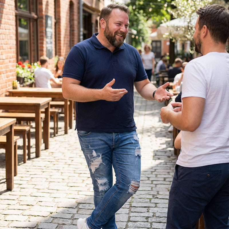 👖 60% RABATT! 🔥 Snygga Slitna Skinny Jeans för Män – Slim Tapered Passform, Andningsbar Bomull & Eleganta Rivna Detaljer för En Cool Look 💙